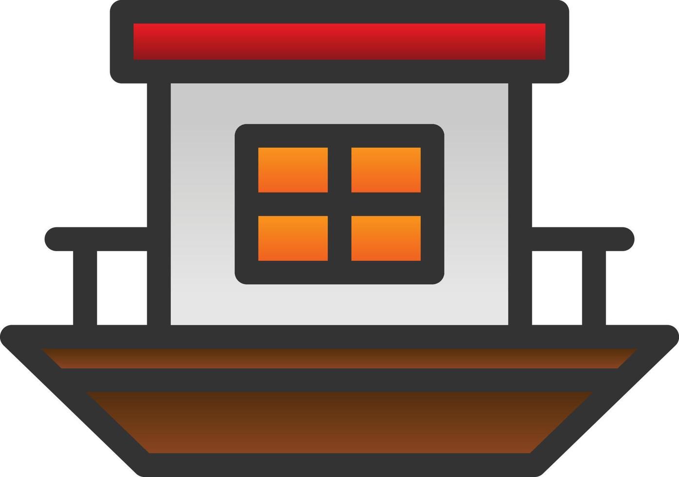 Houseboat Vector Icon Design