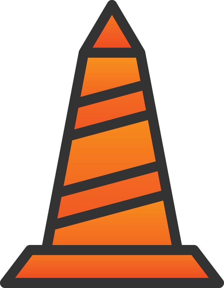 Traffic Cone Vector Icon Design