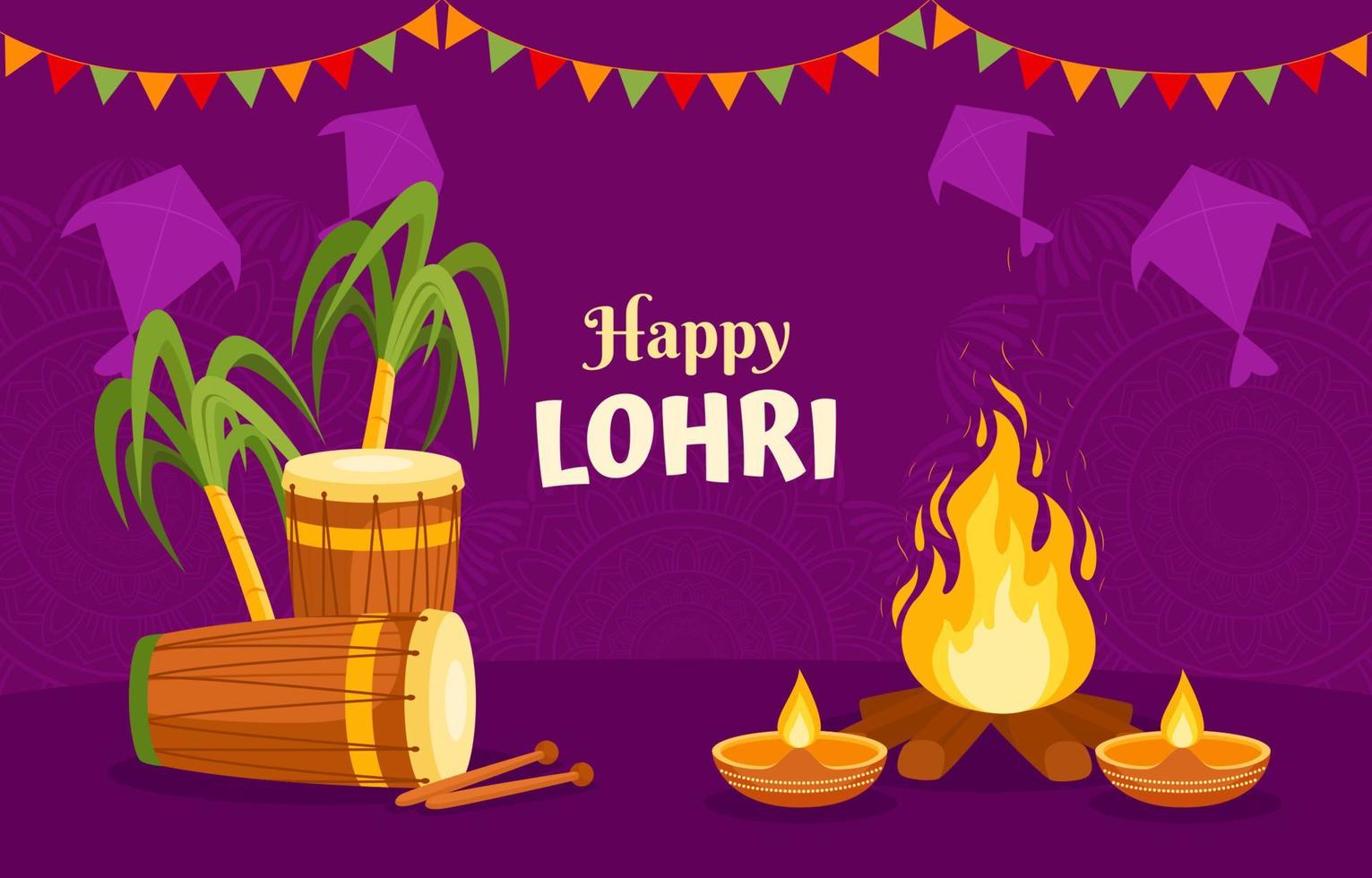 feliz festival de lohri vector