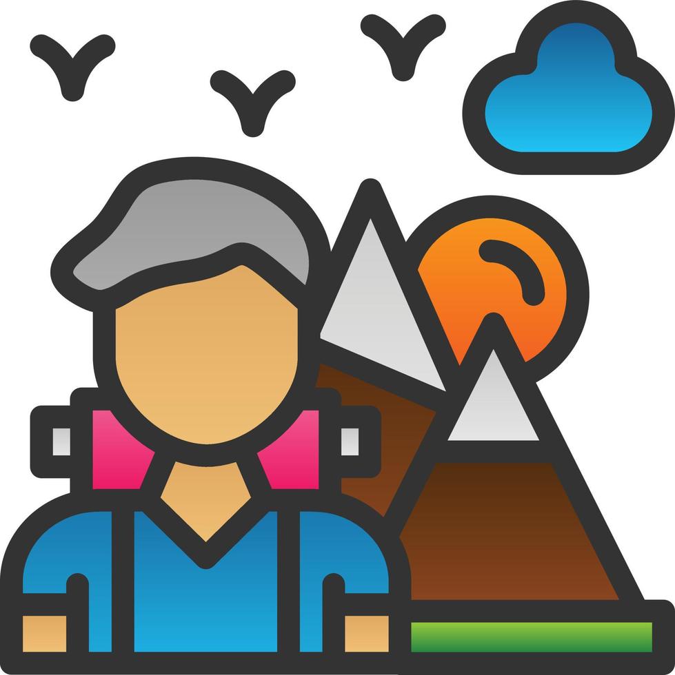 Hiking Vector Icon Design