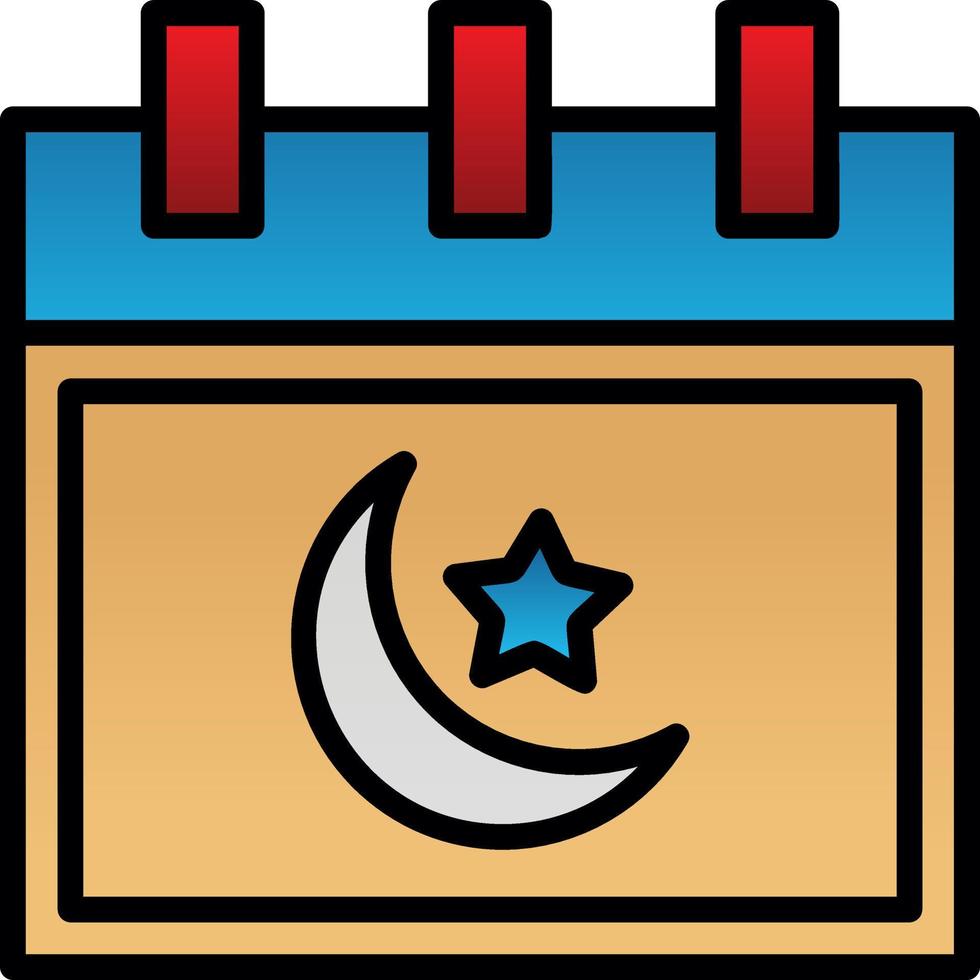 Islamic Calendar Vector Icon Design