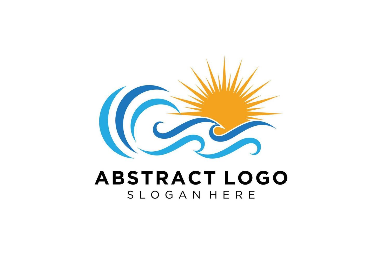 diseño de icono y símbolo de logotipo de salpicadura de onda de agua abstracta. vector