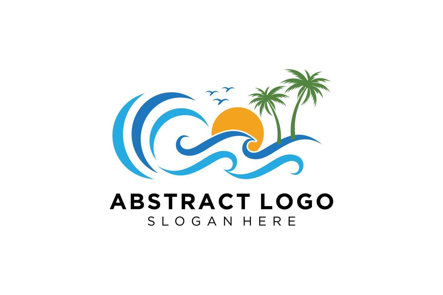 diseño de icono y símbolo de logotipo de salpicadura de onda de agua abstracta. vector