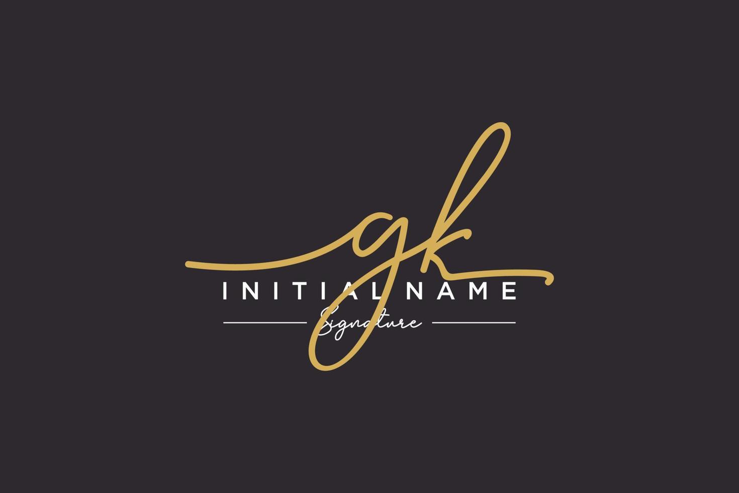 Initial GK signature logo template vector. Hand drawn Calligraphy lettering Vector illustration.