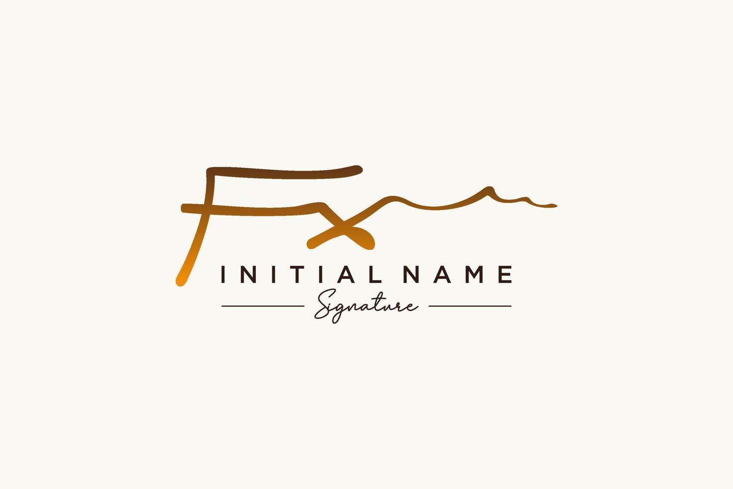 Initial FX signature logo template vector. Hand drawn Calligraphy lettering Vector illustration.