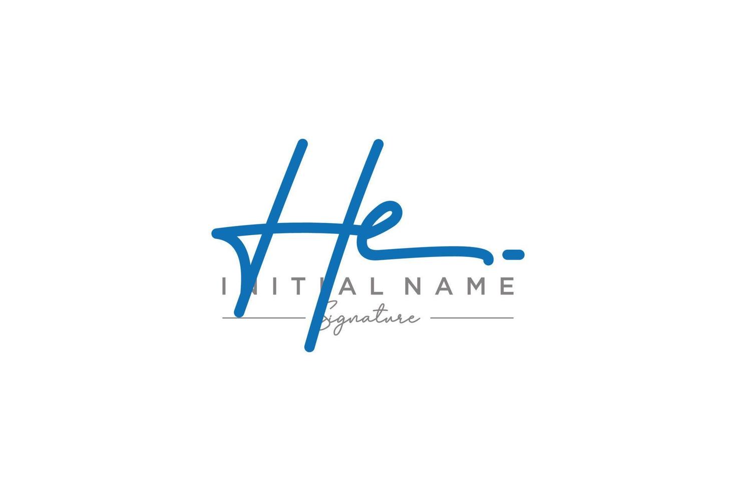 Initial HE signature logo template vector. Hand drawn Calligraphy lettering Vector illustration.