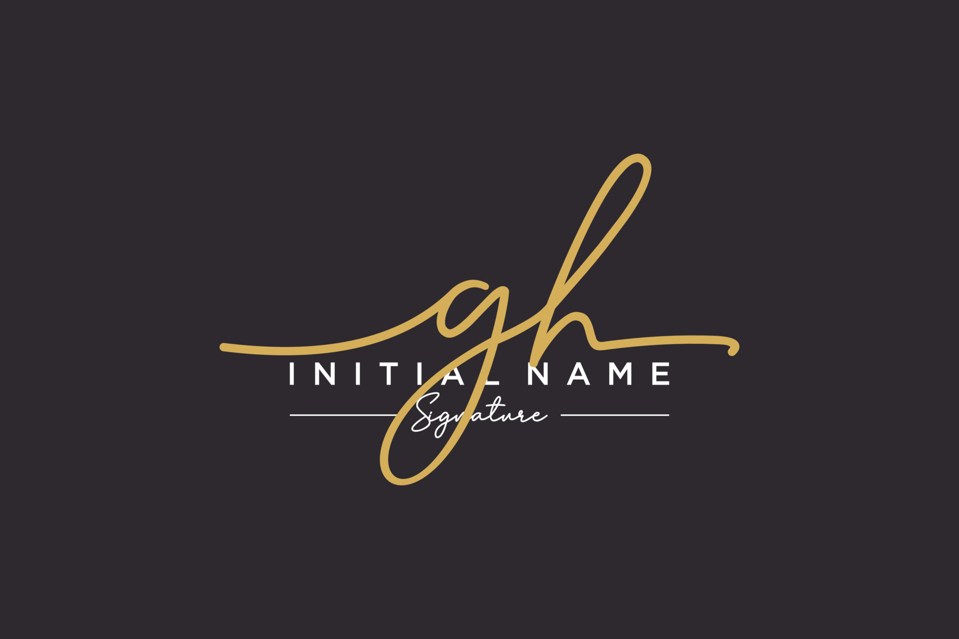 Initial GH signature logo template vector. Hand drawn Calligraphy ...