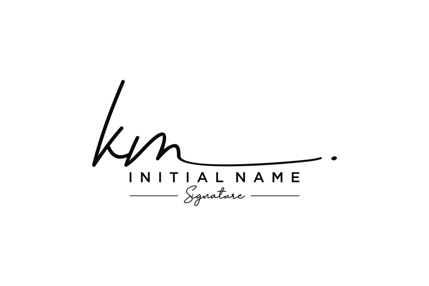 Initial KM signature logo template vector. Hand drawn Calligraphy lettering Vector illustration.