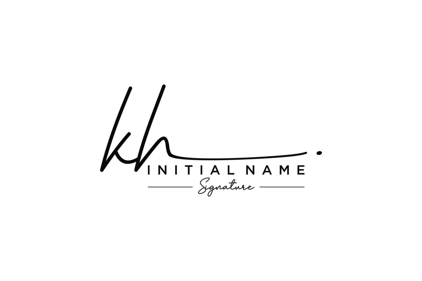 vector de plantilla de logotipo de firma kh inicial. ilustración de vector de letras de caligrafía dibujada a mano.