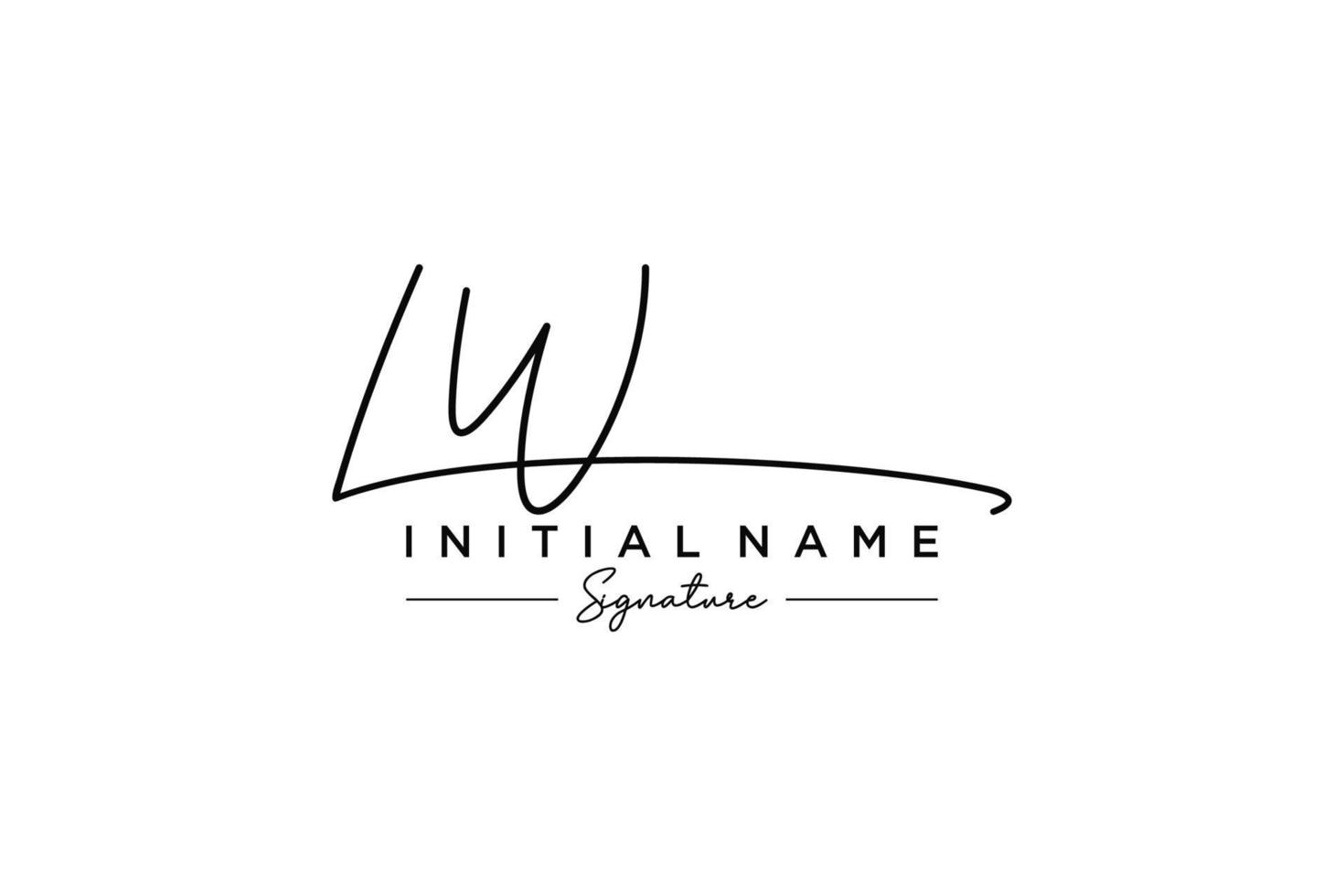 Initial LW signature logo template vector. Hand drawn Calligraphy lettering Vector illustration.