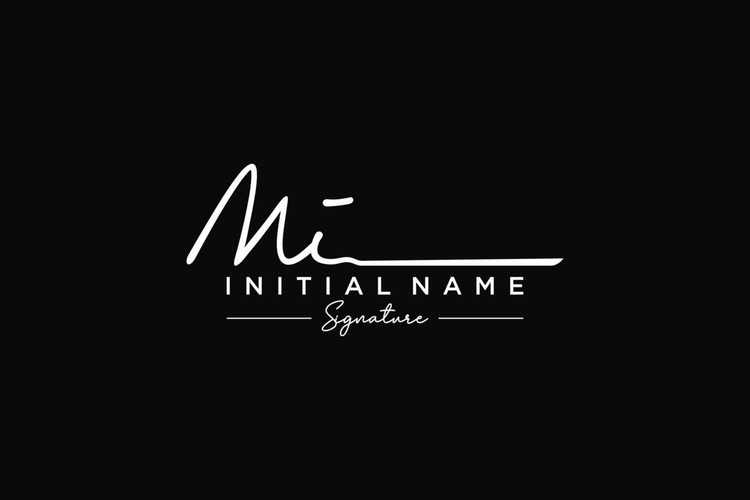 Initial MI signature logo template vector. Hand drawn Calligraphy lettering Vector illustration.