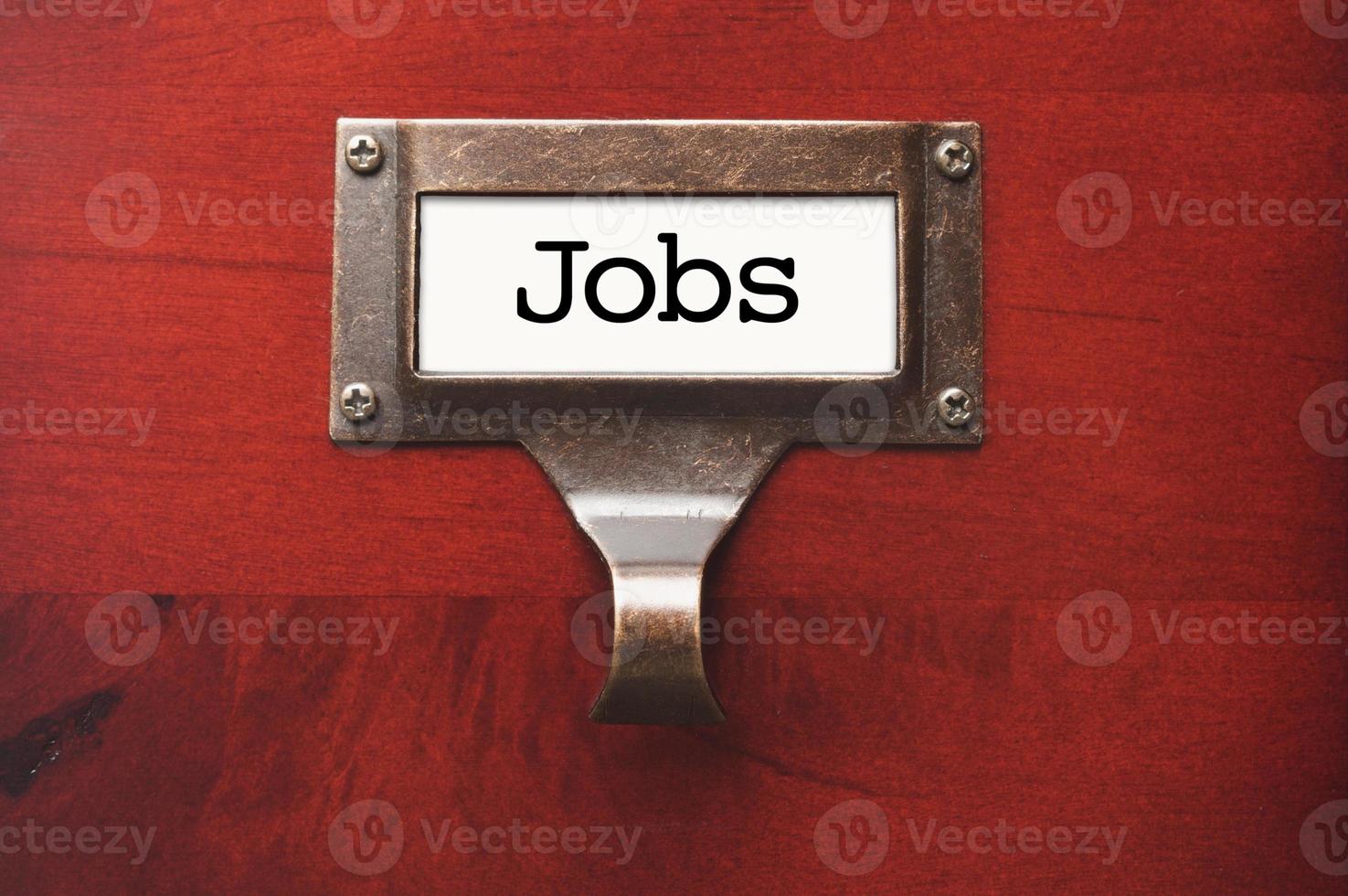 Lustrous Wooden Cabinet with Jobs File Label photo