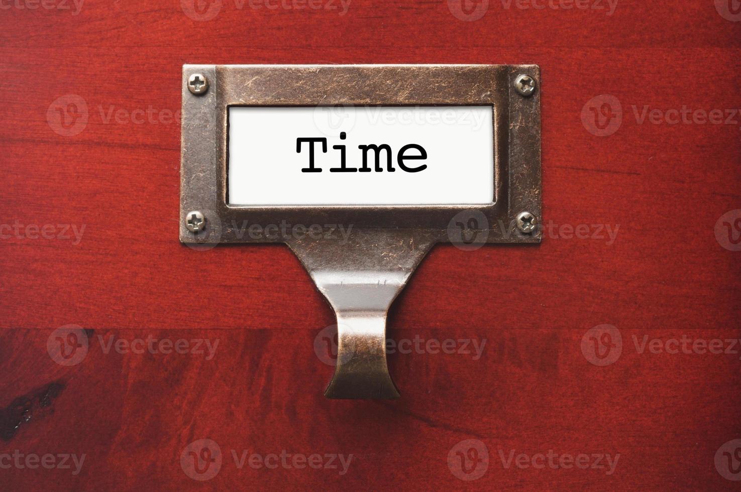 Lustrous Wooden Cabinet with Time File Label photo