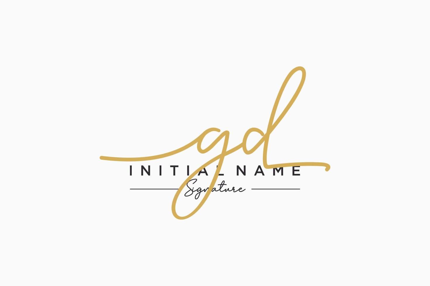 Initial GD signature logo template vector. Hand drawn Calligraphy lettering Vector illustration.