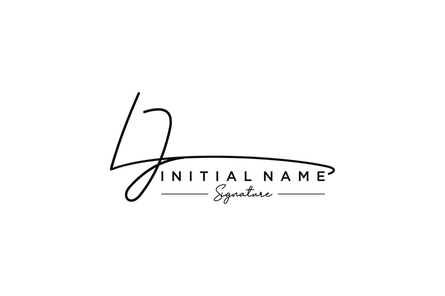 Initial LJ signature logo template vector. Hand drawn Calligraphy lettering Vector illustration.