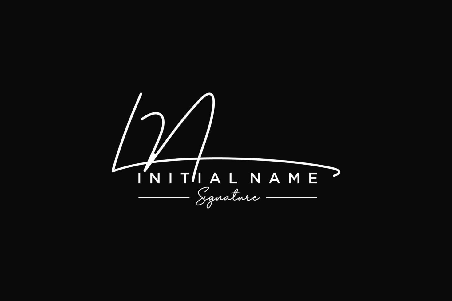 Initial LN signature logo template vector. Hand drawn Calligraphy lettering Vector illustration.