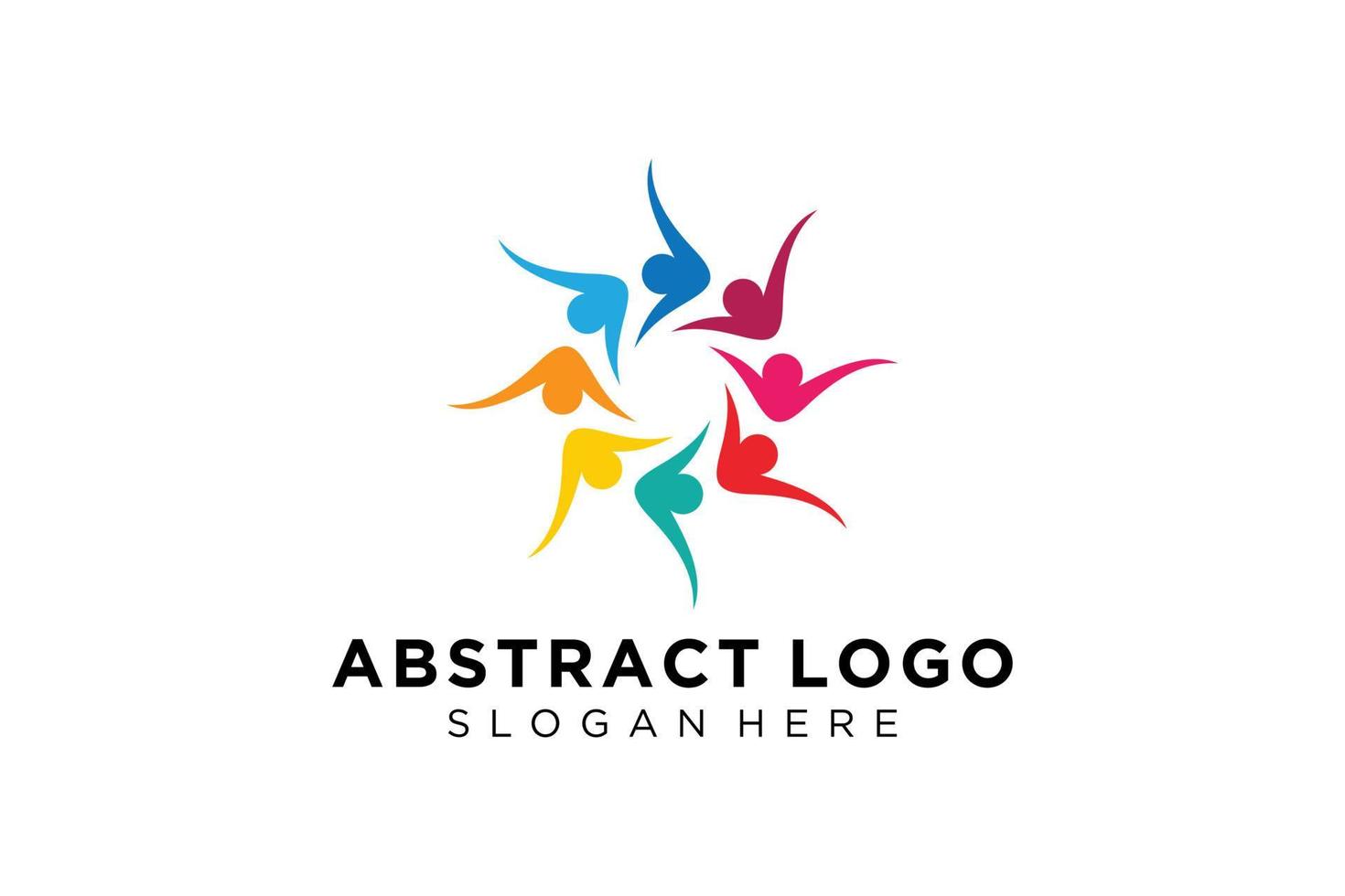 colección de logotipos de personas y familias abstractas vectoriales, iconos de personas, plantilla de logotipo de salud, símbolo de cuidado. vector