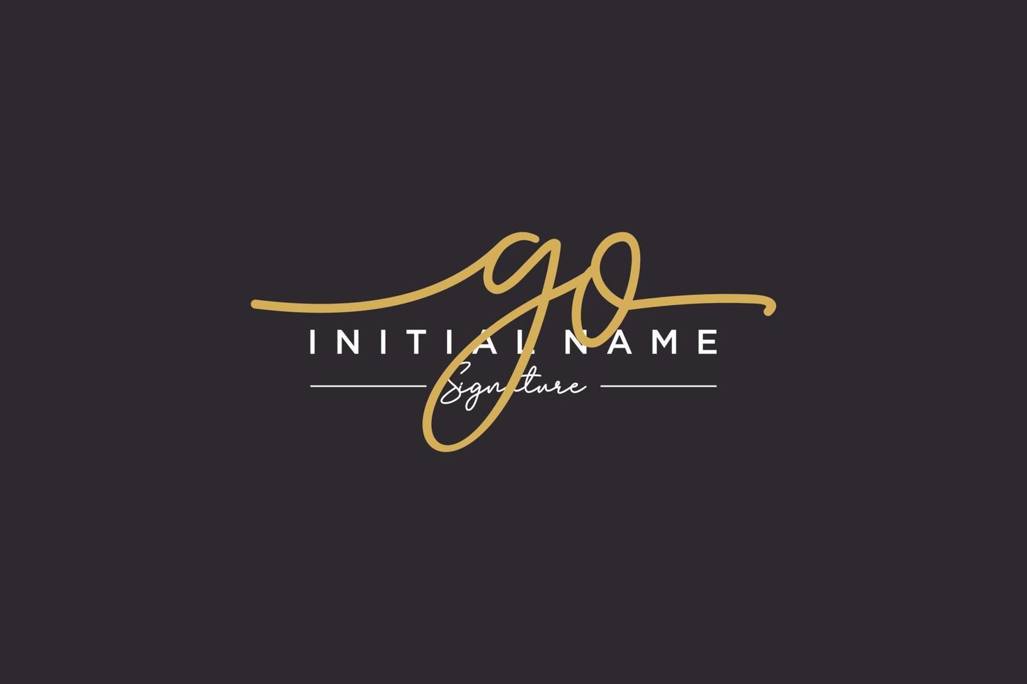 Initial GO signature logo template vector. Hand drawn Calligraphy lettering Vector illustration.