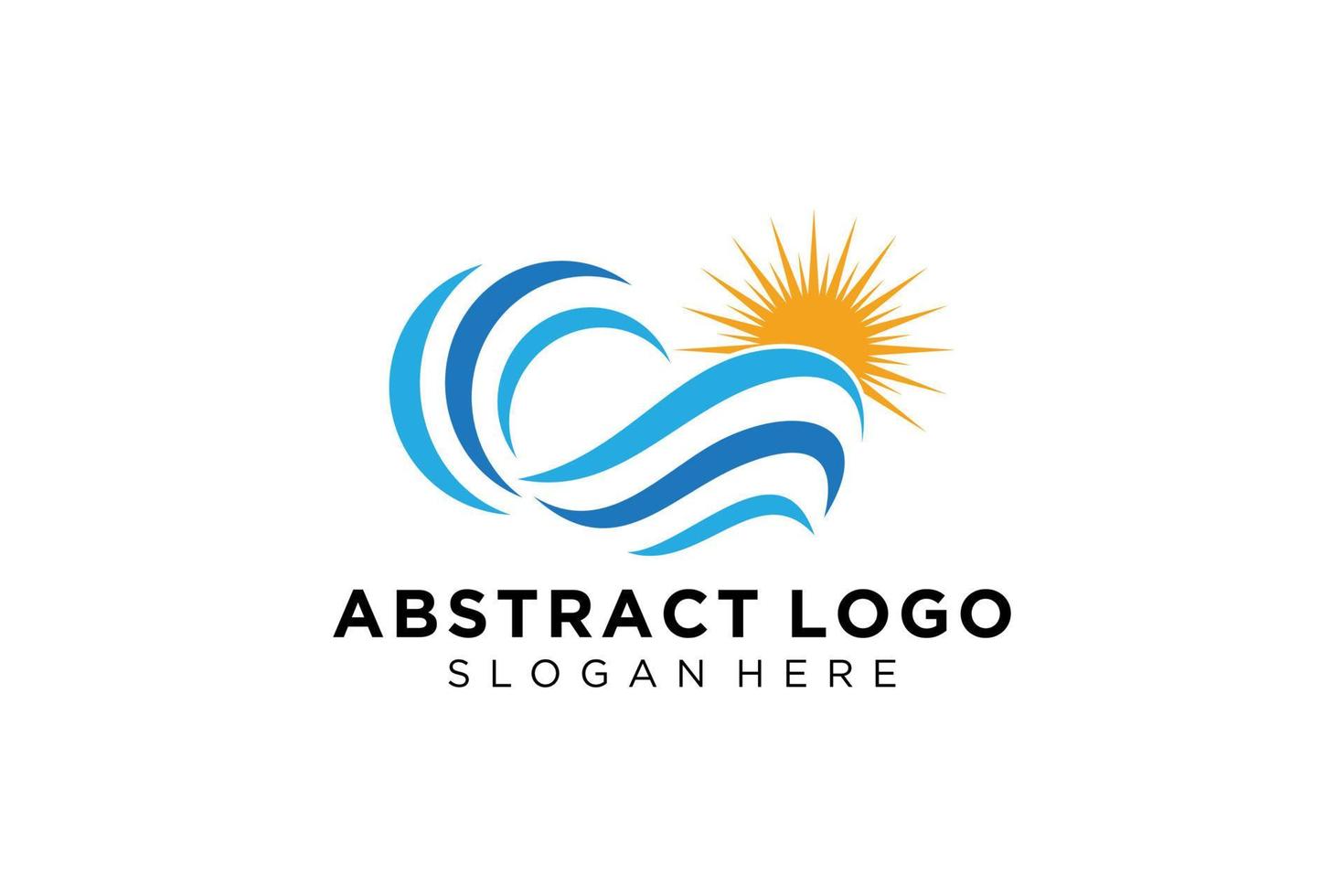 diseño de icono y símbolo de logotipo de salpicadura de onda de agua abstracta. vector