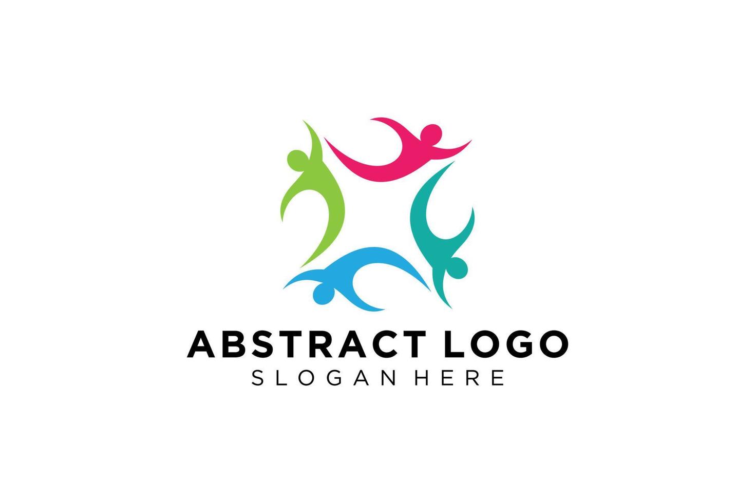 colección de logotipos de personas y familias abstractas vectoriales, iconos de personas, plantilla de logotipo de salud, símbolo de cuidado. vector