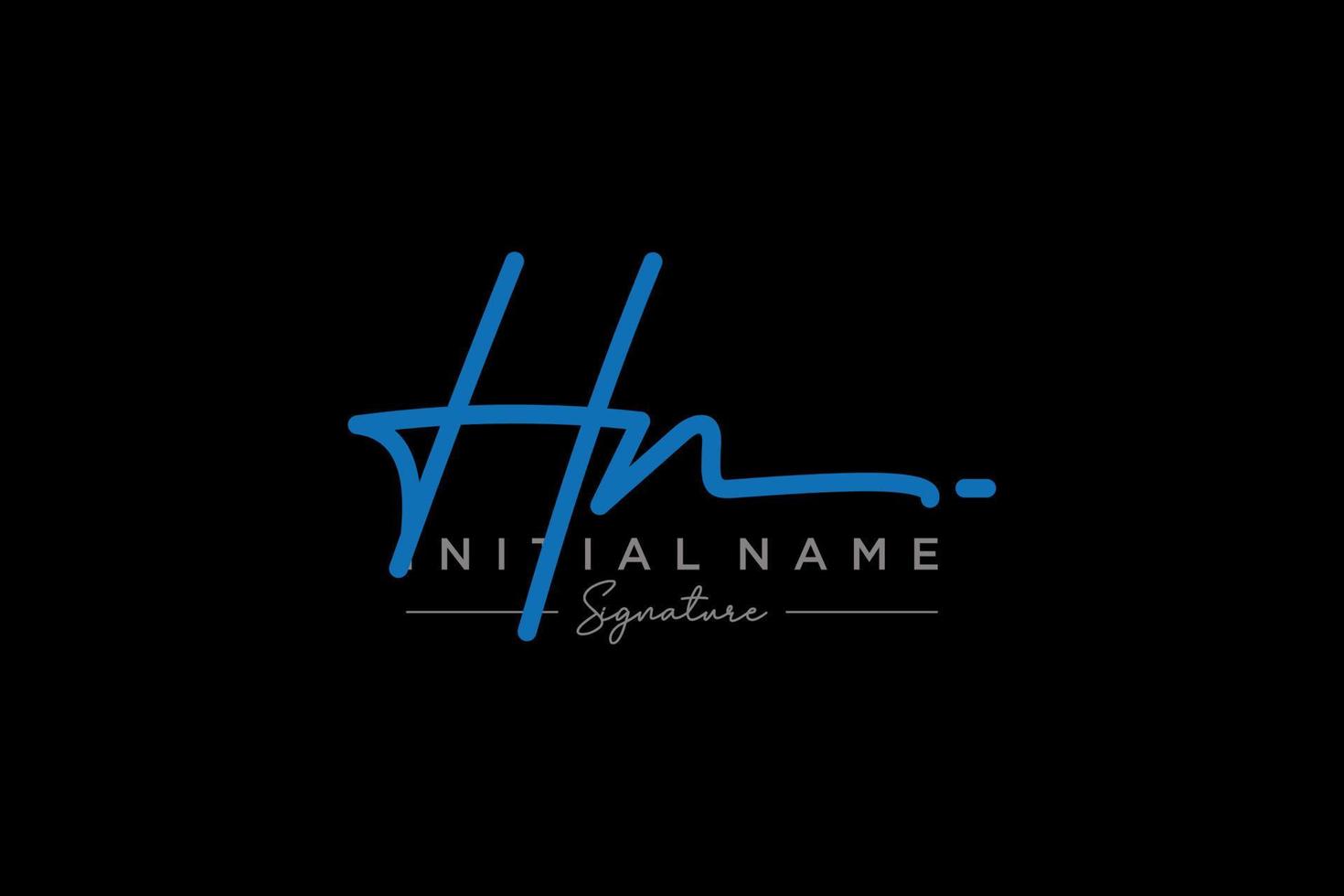 Initial HN signature logo template vector. Hand drawn Calligraphy lettering Vector illustration.