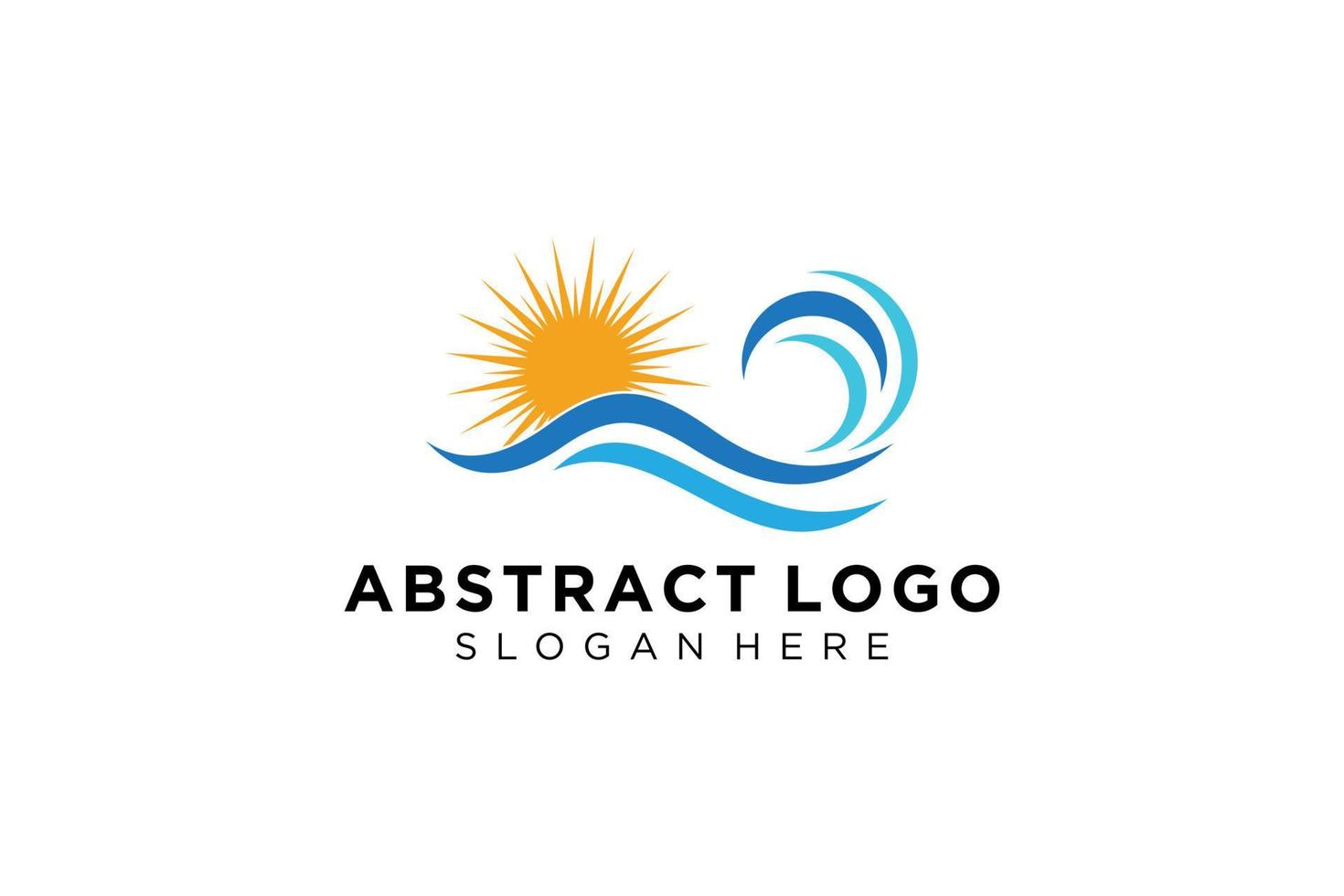 diseño de icono y símbolo de logotipo de salpicadura de onda de agua abstracta. vector