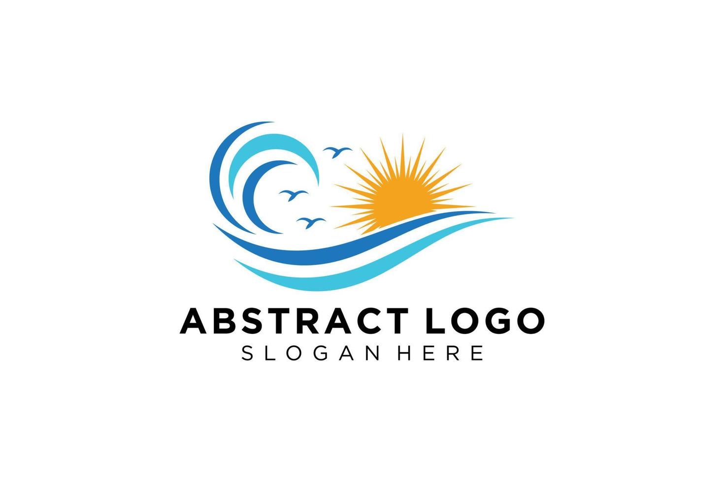 diseño de icono y símbolo de logotipo de salpicadura de onda de agua abstracta. vector