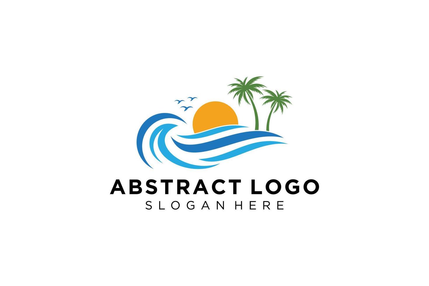 Abstract water wave splash logo symbol and icon design. vector