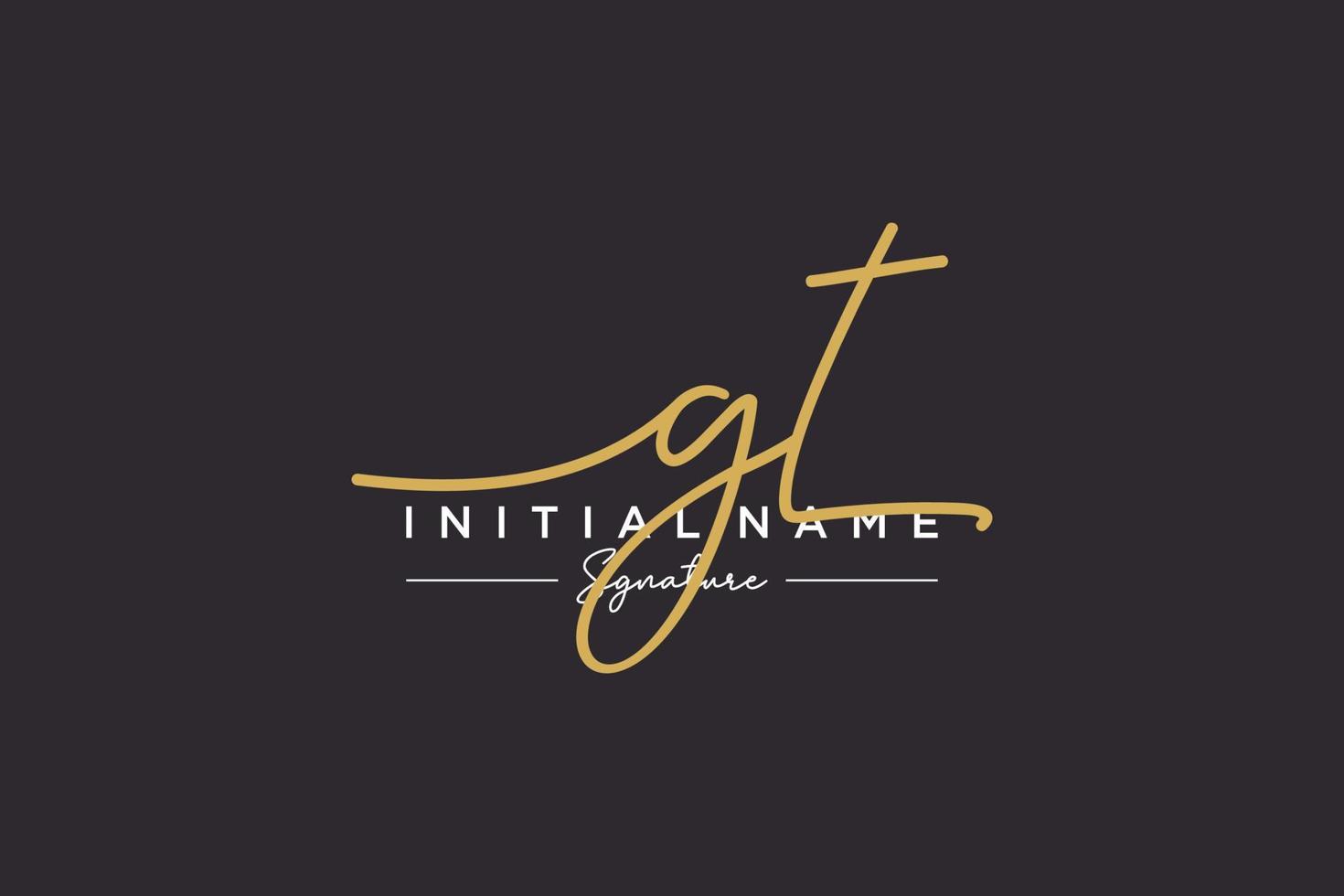 Initial GT signature logo template vector. Hand drawn Calligraphy lettering Vector illustration.