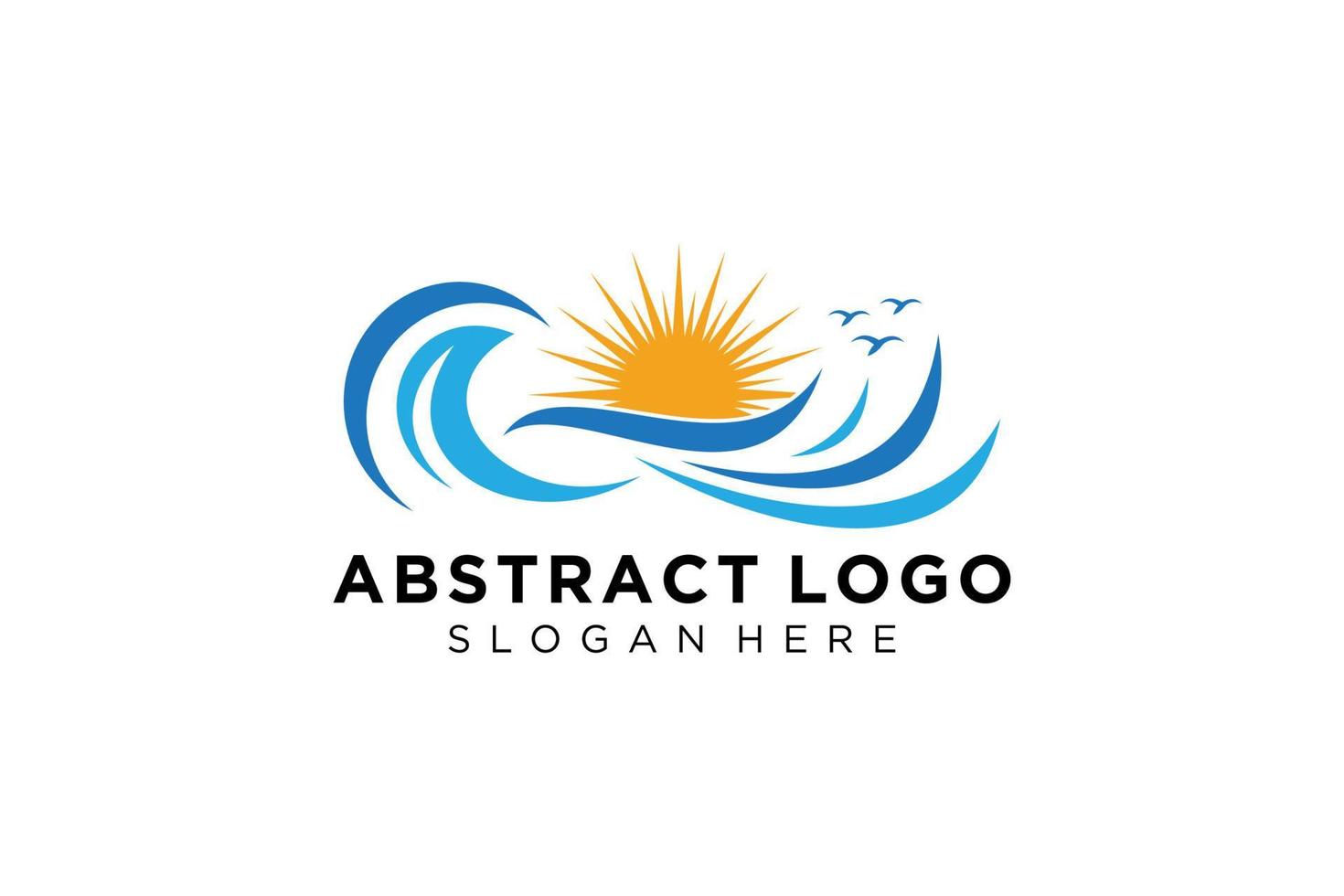 diseño de icono y símbolo de logotipo de salpicadura de onda de agua abstracta. vector