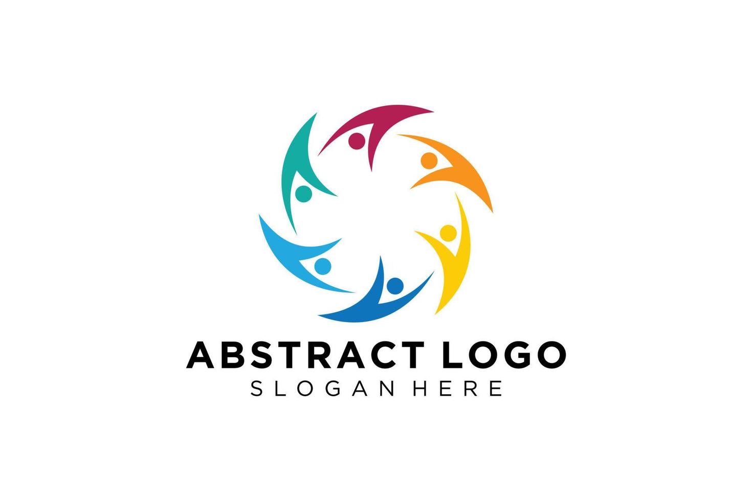 colección de logotipos de personas y familias abstractas vectoriales, iconos de personas, plantilla de logotipo de salud, símbolo de cuidado. vector