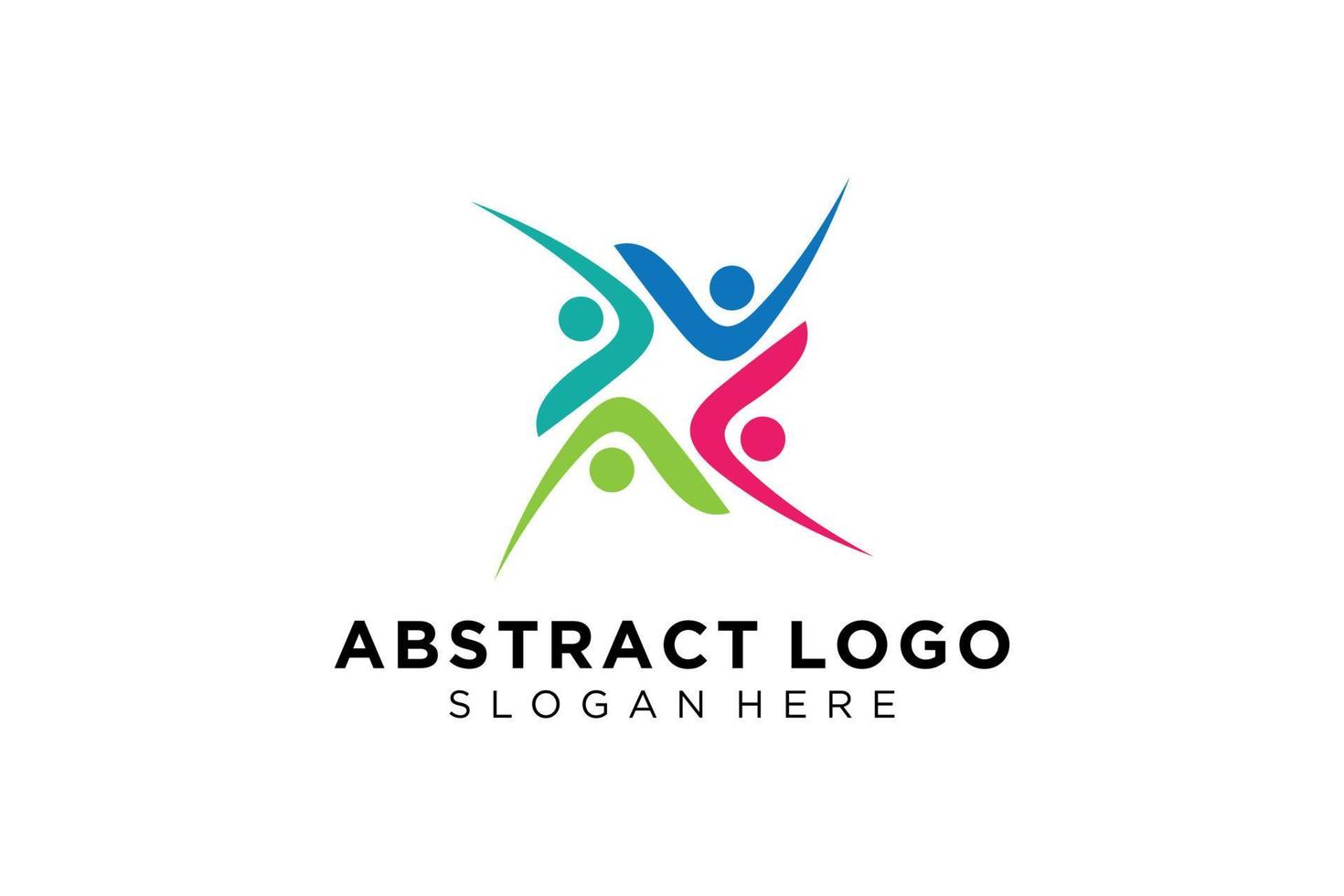 colección de logotipos de personas y familias abstractas vectoriales, iconos de personas, plantilla de logotipo de salud, símbolo de cuidado. vector