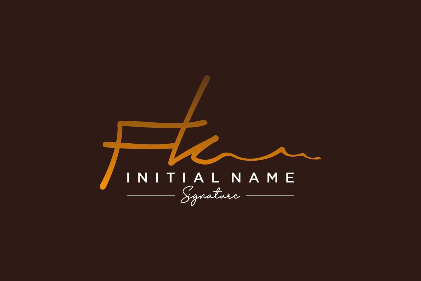 Initial FK signature logo template vector. Hand drawn Calligraphy lettering Vector illustration.