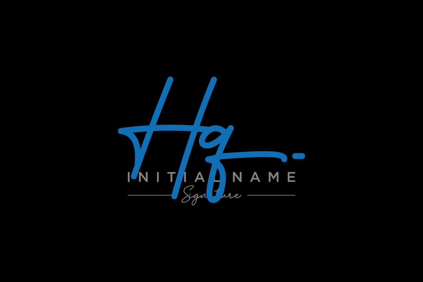 Initial HQ signature logo template vector. Hand drawn Calligraphy lettering Vector illustration.