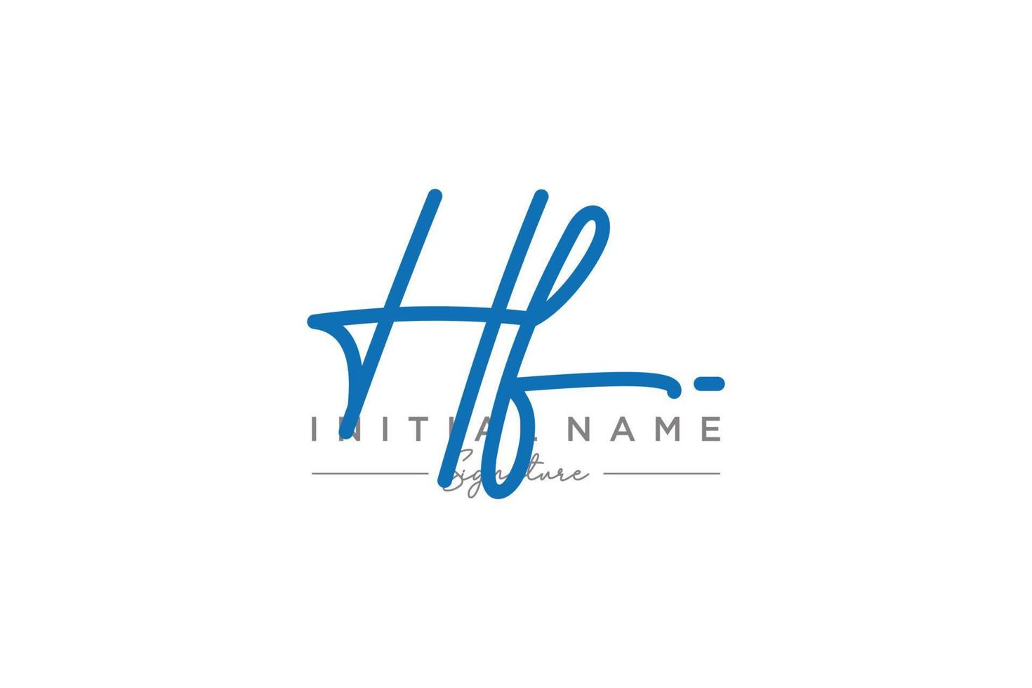 Initial HF signature logo template vector. Hand drawn Calligraphy lettering Vector illustration.