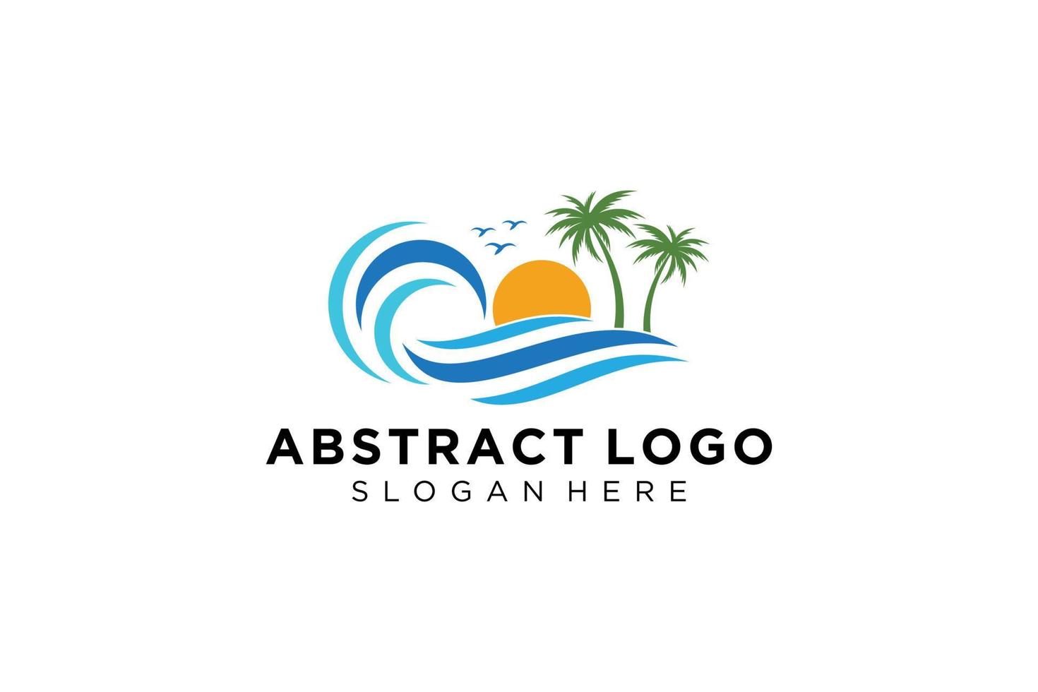 diseño de icono y símbolo de logotipo de salpicadura de onda de agua abstracta. vector