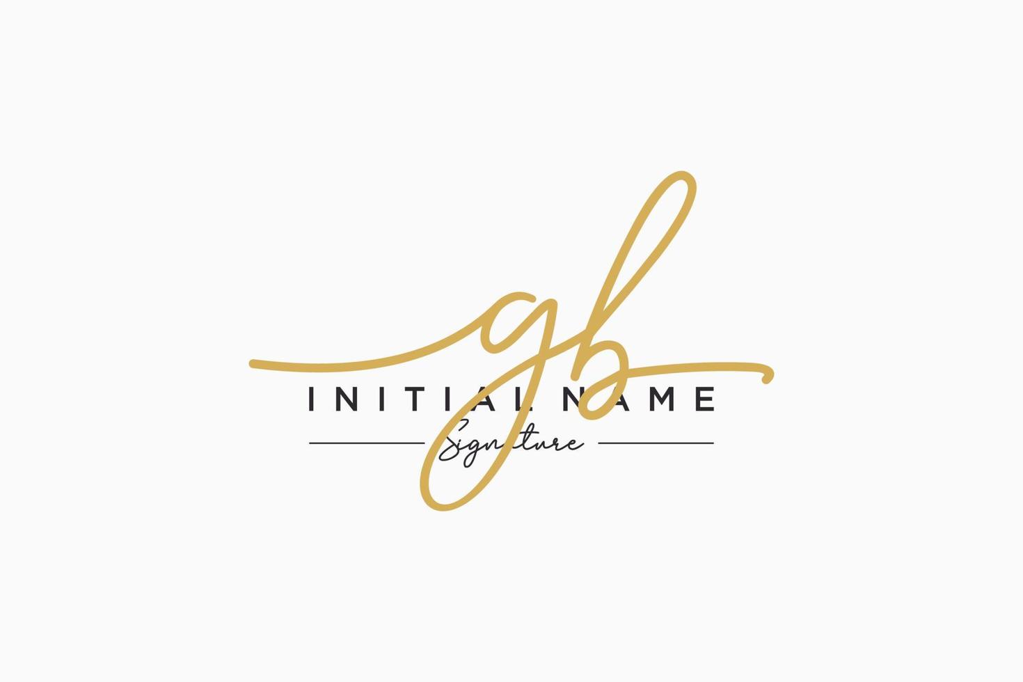 Initial GB signature logo template vector. Hand drawn Calligraphy lettering Vector illustration.