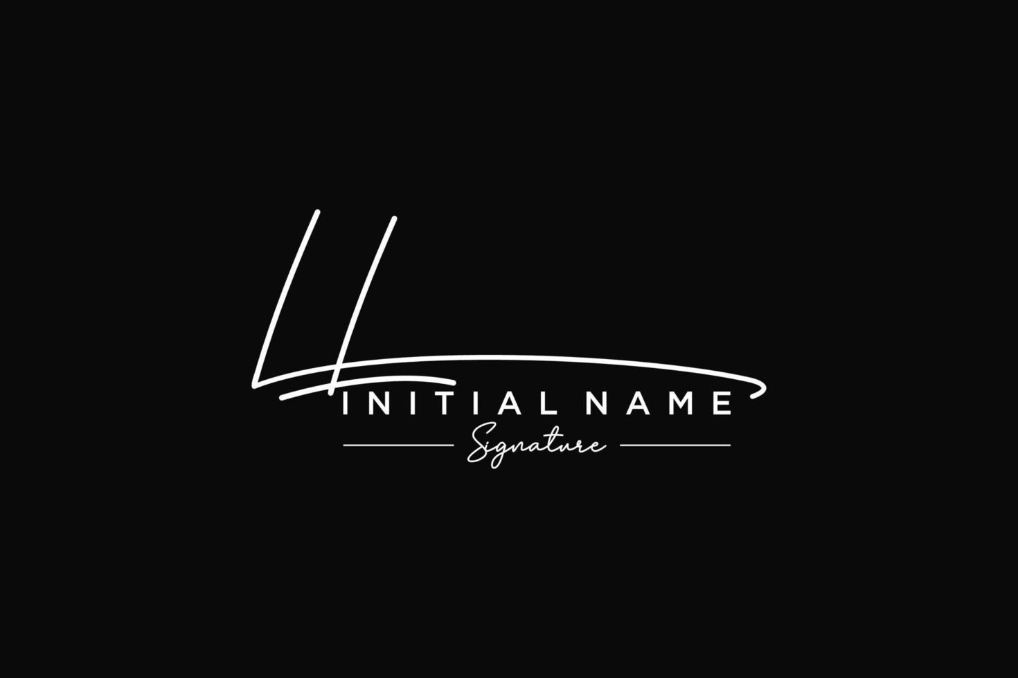 Initial LL signature logo template vector. Hand drawn Calligraphy lettering Vector illustration.