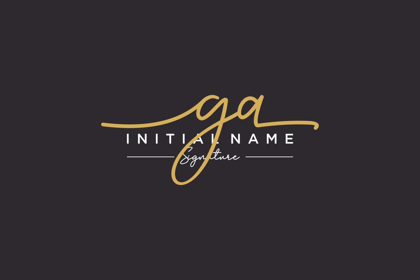 Initial GA signature logo template vector. Hand drawn Calligraphy lettering Vector illustration.