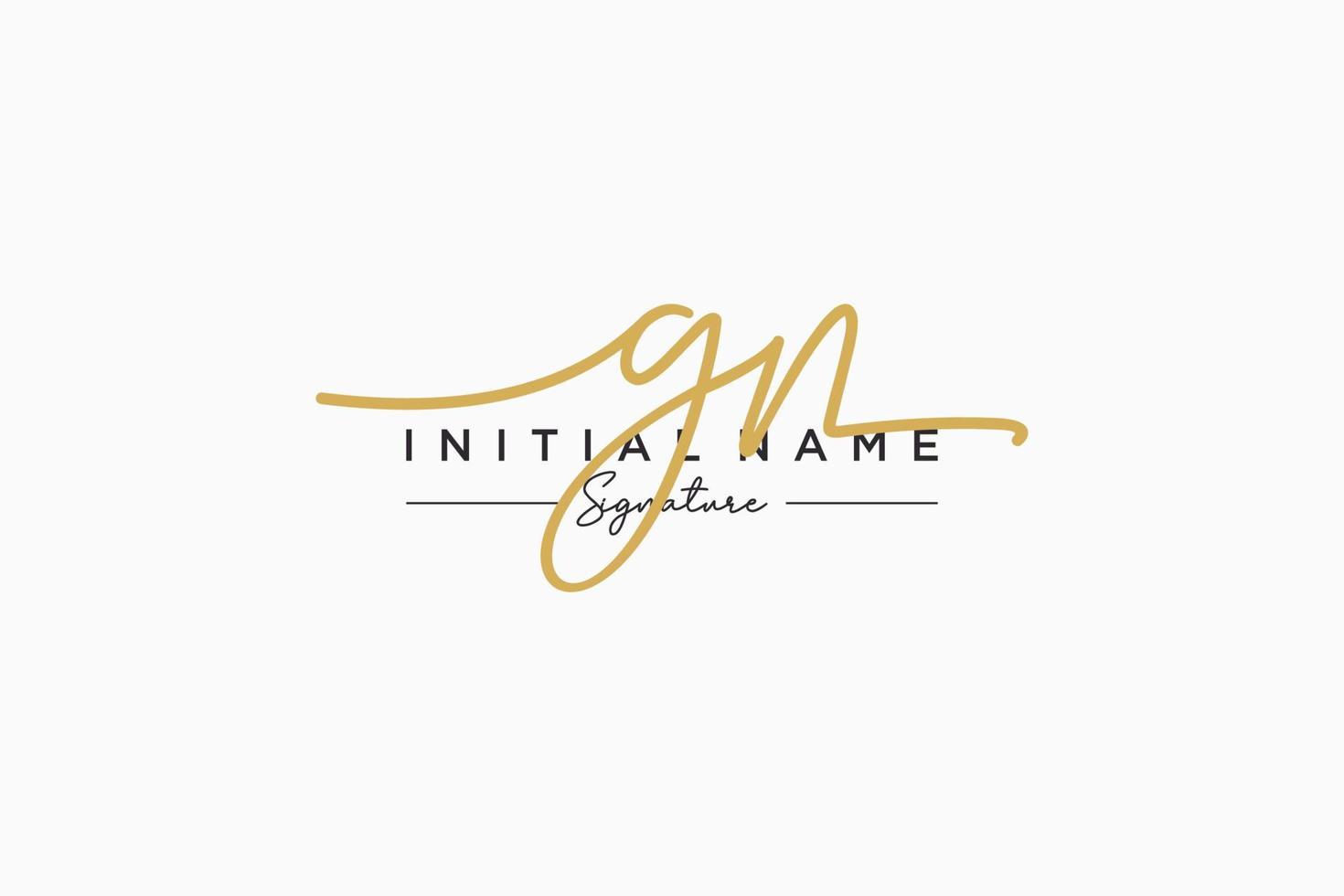 Initial GN signature logo template vector. Hand drawn Calligraphy lettering Vector illustration.