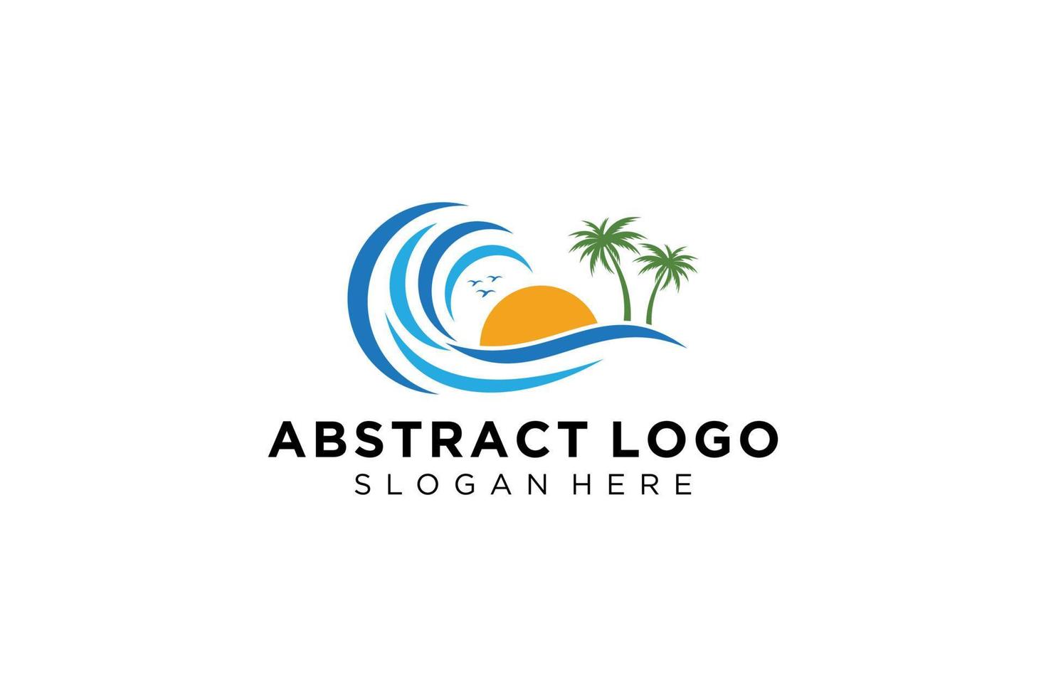 Abstract water wave splash logo symbol and icon design. vector