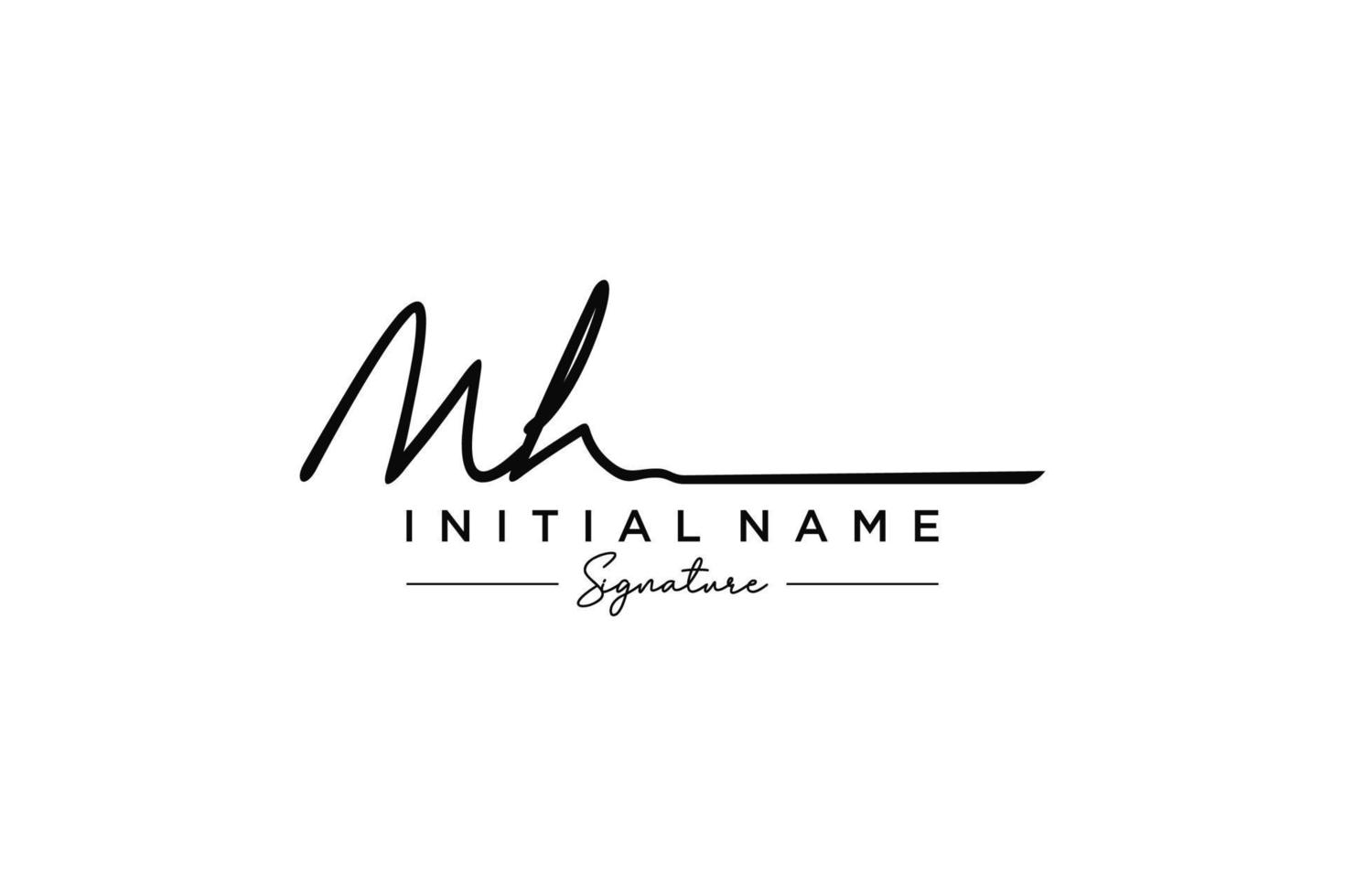 Initial MH signature logo template vector. Hand drawn Calligraphy lettering Vector illustration.