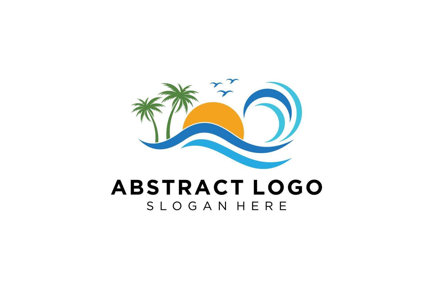 Abstract water wave splash logo symbol and icon design. vector