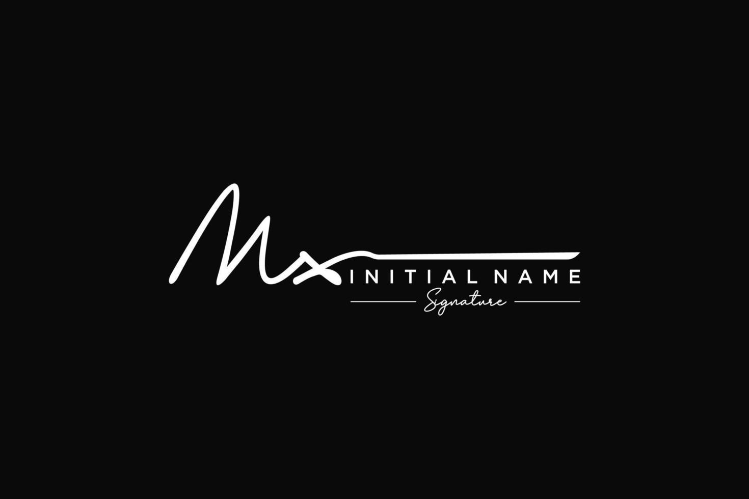 Initial MX signature logo template vector. Hand drawn Calligraphy lettering Vector illustration.