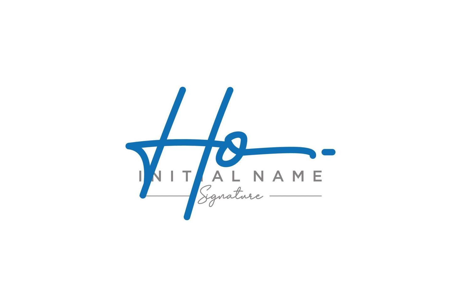 Initial HO signature logo template vector. Hand drawn Calligraphy lettering Vector illustration.