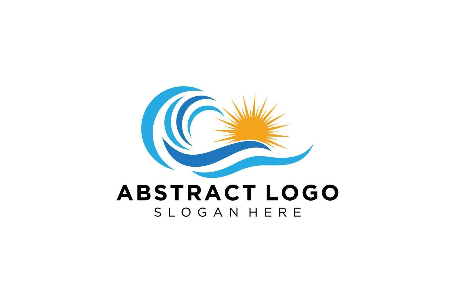 diseño de icono y símbolo de logotipo de salpicadura de onda de agua abstracta. vector