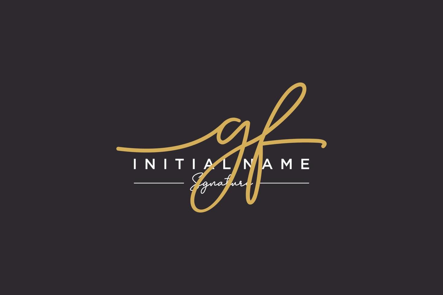 Initial GF signature logo template vector. Hand drawn Calligraphy lettering Vector illustration.