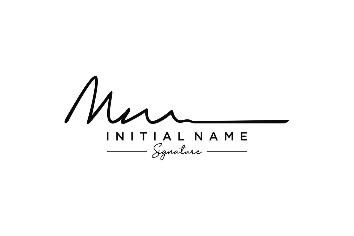 Initial MM signature logo template vector. Hand drawn Calligraphy lettering Vector illustration.