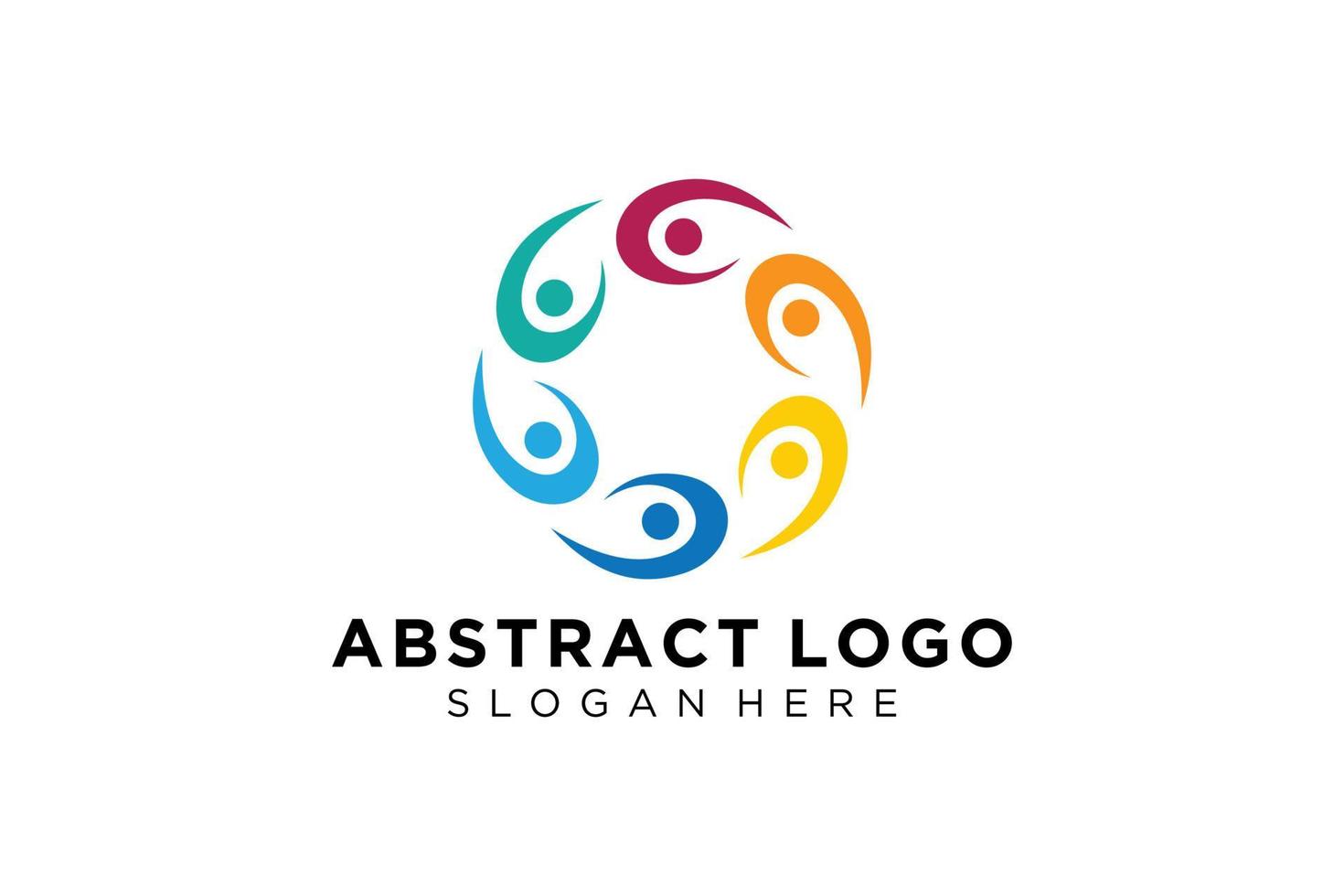 colección de logotipos de personas y familias abstractas vectoriales, iconos de personas, plantilla de logotipo de salud, símbolo de cuidado. vector