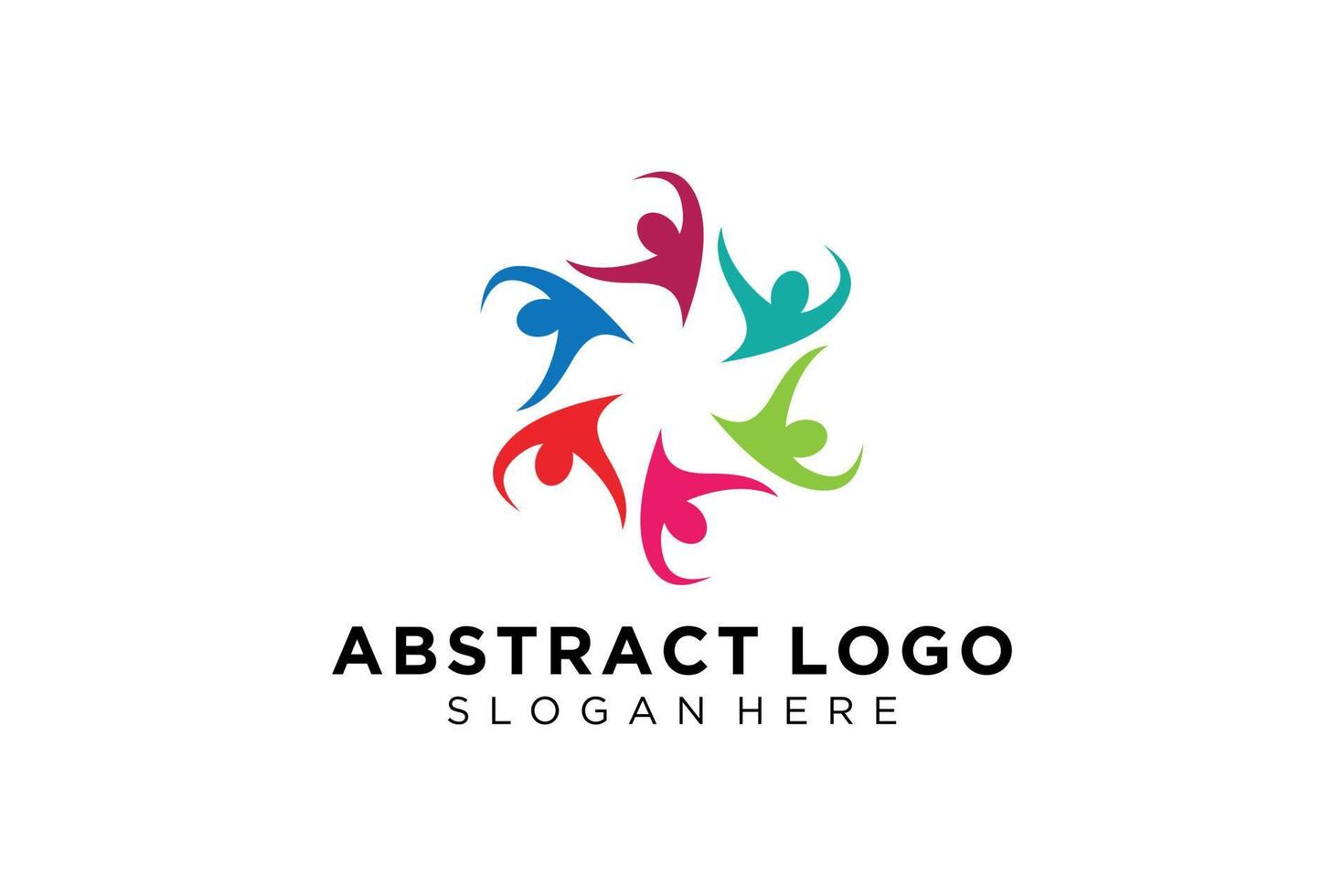 colección de logotipos de personas y familias abstractas vectoriales, iconos de personas, plantilla de logotipo de salud, símbolo de cuidado. vector